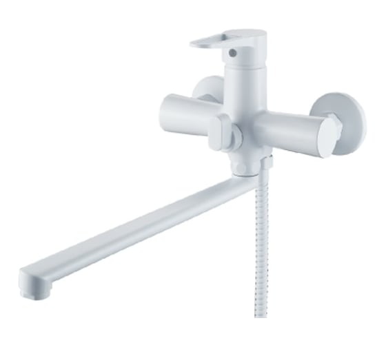 Смеситель для ванны ALOUTE белый, однорычажный, переключатель на корпусе, излив 35 см. A0663K 1