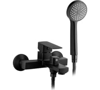 Смеситель для ванны и душа однорычажный ALOUTE излив монолитный 120 мм, черный матовый A1002H