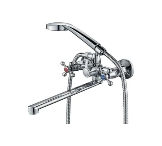 Смеситель для ванны ALOUTE хром, двухручковый, картридж 40 мм, излив 30 см. A5083 1