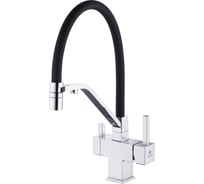 Смеситель для кухни FASHUN FARADAY для использования с фильтром питьевой воды, латунь, чёрный/хром, FA-T9375