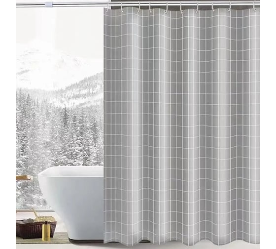 Штора для ванной Селфи полиэстер 180*180 Голди(серые) 547-391 1