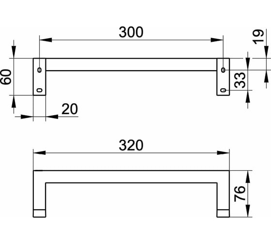Поручень Keuco Edition 90 Square 320 мм, хром 19107010000 00000096438