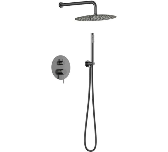 Душевая система встраиваемая Knotlor вороненая сталь SS-26/GM 1