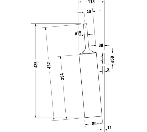 Ершик для унитаза Duravit Starck T для подвесного монтажа, черный матовый 00000069558 99464600