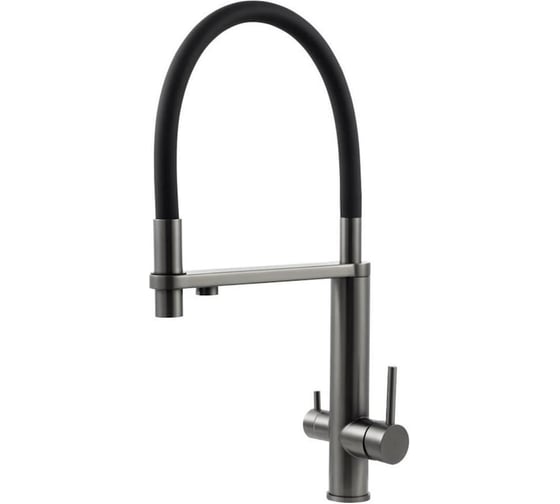 Смеситель для кухни Knotlor с подключением фильтра, вороненая сталь SS-15/GM 1