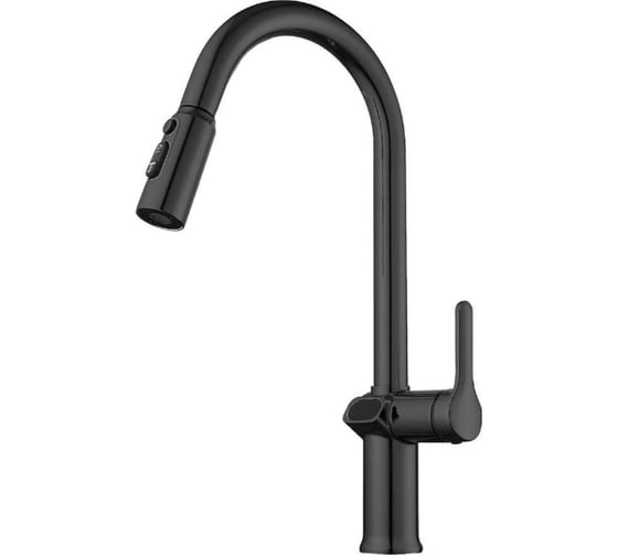 Смеситель для кухни Knotlor с индикатором температуры, черный KN-100/BL 1