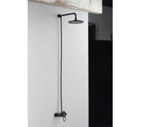 Душевая стойка зонт для душевой кабины ALOUTE со смесителем и тропическим душем без излива, черный A3184H