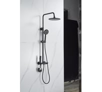 Душевая стойка ALOUTE Зонт из эко-алюминия, 4 режима подачи воды, высота штанги 140 см, цвет черный A9014H