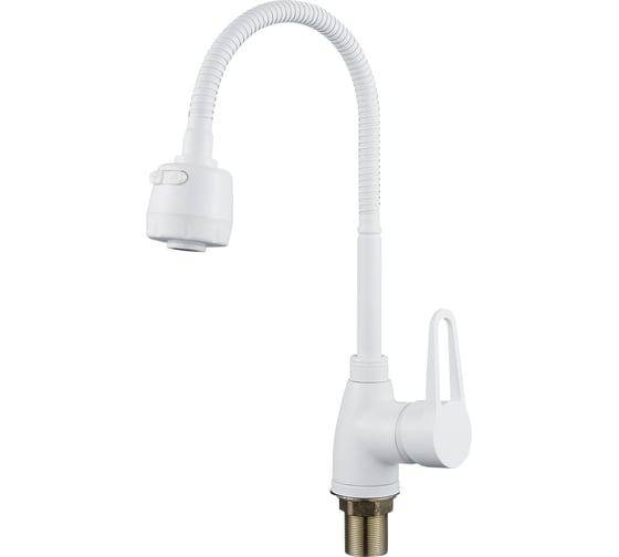 Кухонный смеситель ALOUTE с гибким изливом, белый, крепление на большой гайке A0613K-8 1