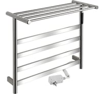 Полотенцесушитель электрический KRAFTTE 510 х 575 х 220 мм, лесенка на 4 перекладины с полкой, 75 Вт, из нержавеющей стали, сенсорное управление с таймером до 24 часов, цвет ХРОМ 44022