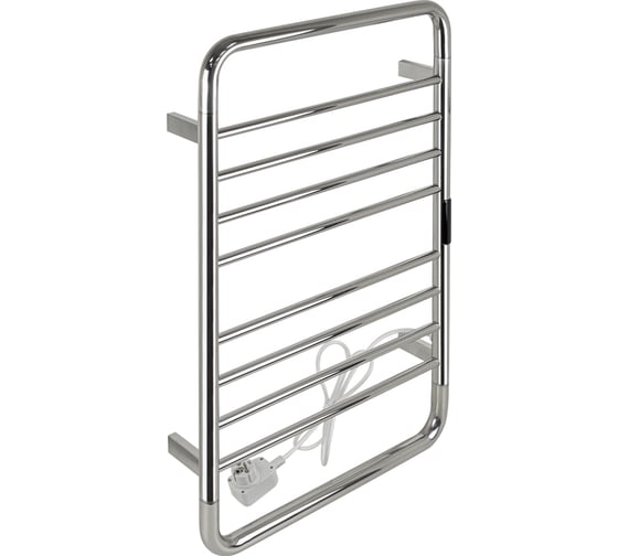 Полотенцесушитель электрический KRAFTTE с сенсорным управлением, с таймером до 24 часов, температура нагрева 35 - 70 С, лесенка с заоваленными углами, 10 перекладин, 530 х 840 х 95 мм, из нержавеющей стали, цвет ХРОМ. 44052 1