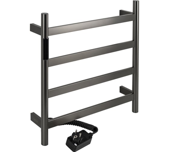 Полотенцесушитель электрический KRAFTTE 475 х 505 х 90 мм, лесенка 4 перекладины, 75 W, из нержавеющей стали, сенсорное управление с таймером до 24 часов, цвет ГРАФИТ. 44040 1