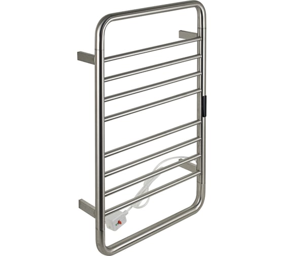 Полотенцесушитель электрический KRAFTTE с сенсорным управлением, с таймером до 24 часов, температура нагрева 35 - 70 С, лесенка с заоваленными углами, 10 перекладин, 530 х 840 х 95 мм, из нержавеющей стали, цвет САТИН. 44053 1