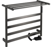 Полотенцесушитель электрический KRAFTTE 510 х 575 х 220 мм, лесенка на 4 перекладины с полкой, 75 Вт, из нержавеющей стали, сенсорное управление с таймером до 24 часов, цвет ГРАФИТ 44020