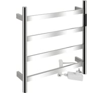 Полотенцесушитель электрический KRAFTTE 475 х 505 х 90 мм, лесенка 4 перекладины, 75 Вт, из нержавеющей стали, сенсорное управление с таймером до 24 часов, цвет ХРОМ 44042