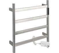 Полотенцесушитель электрический KRAFTTE 475 х 505 х 90 мм, лесенка 4 перекладины, 75 Вт, из нержавеющей стали, сенсорное управление с таймером до 24 часов, цвет САТИН 44043