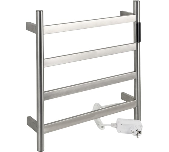 Полотенцесушитель электрический KRAFTTE 475 х 505 х 90 мм, лесенка 4 перекладины, 75 W, из нержавеющей стали, сенсорное управление с таймером до 24 часов, цвет САТИН. 44043 1