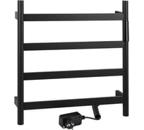 Полотенцесушитель электрический KRAFTTE 475 х 505 х 90 мм, лесенка 4 перекладины, 75 Вт, из нержавеющей стали, сенсорное управление с таймером до 24 часов, цвет ЧЁРНЫЙ 44039