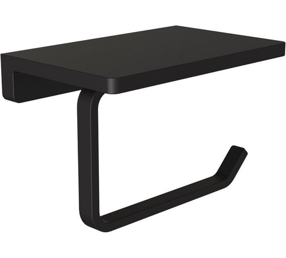 Держатель для туалетной бумаги Knotlor с полочкой, черный PH101BL 1