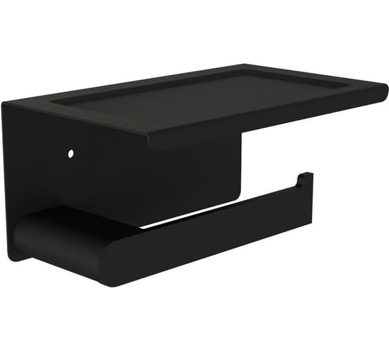 Держатель для туалетной бумаги Knotlor с полочкой, черный PH102BL 1