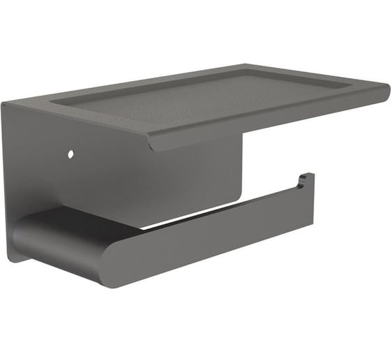 Держатель для туалетной бумаги Knotlor с полочкой, оружейная сталь PH102GM 1