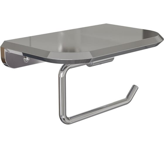 Держатель для туалетной бумаги Knotlor с полочкой, хром PH103C 1