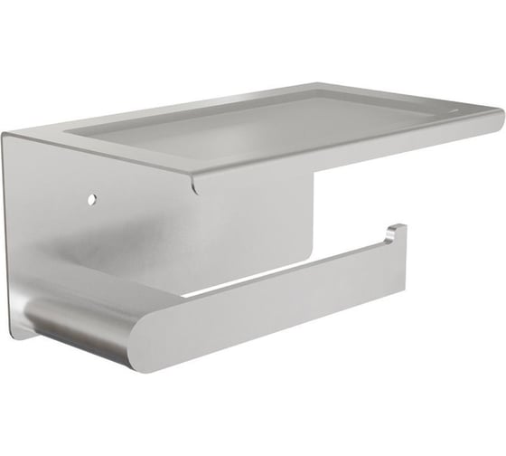 Держатель для туалетной бумаги Knotlor с полочкой, сатин PH102BS 1