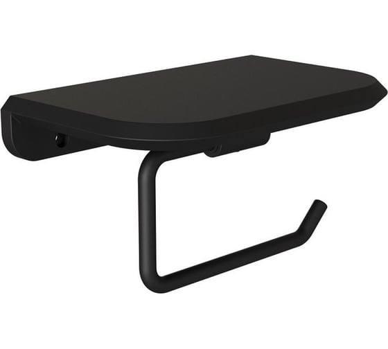 Держатель для туалетной бумаги Knotlor с полочкой, черный PH103BL 1