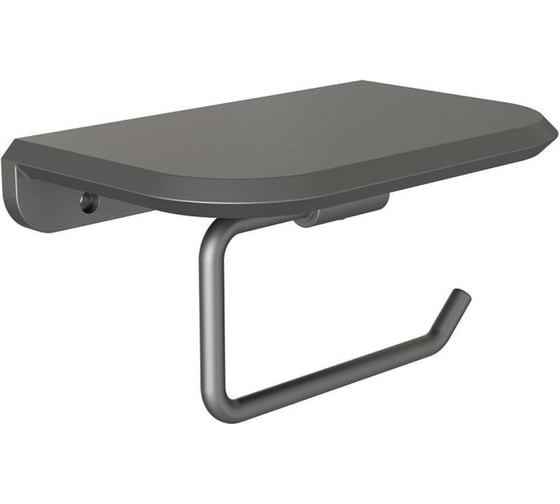 Держатель для туалетной бумаги Knotlor с полочкой, оружейная сталь PH103GM 1