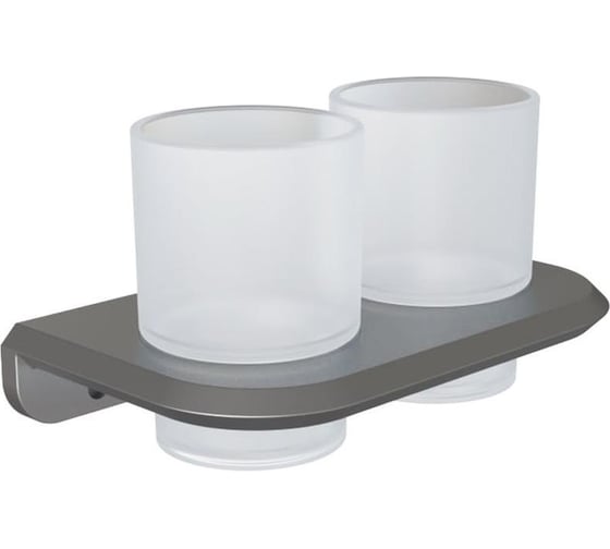 Стакан для ванной комнаты Knotlor двойной, оружейная сталь SC1032GM 1