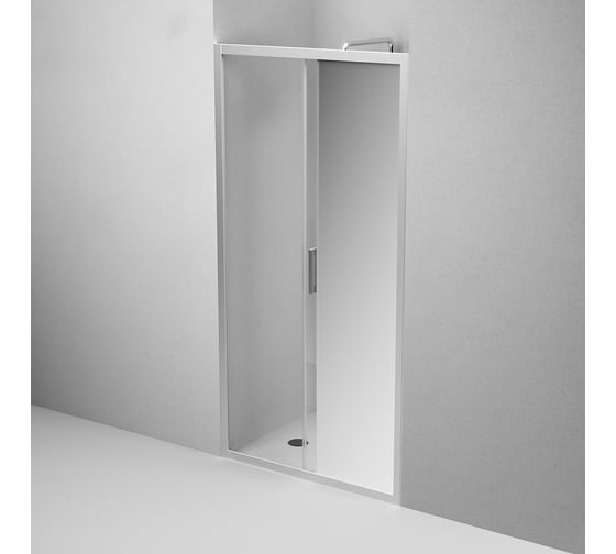 Душевая дверь AM.P Gem Solo 100x195, стекло зеркальное, профиль матовый хром W90G-100-1-195MMir