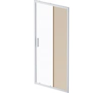 Душевая дверь AM.P Gem Solo 100x195, стекло бронзовое, профиль матовый хром W90G-100-1-195MBr