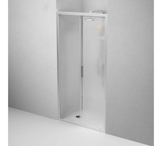 Душевая дверь AM.P Gem Solo 100x195, стекло матовое, профиль матовый хром W90G-100-1-195MM