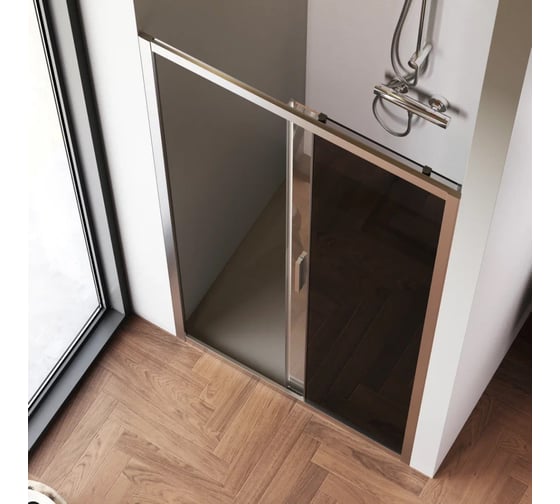 Душевая дверь AM.P Gem Solo 100x195, стекло тонированное, профиль матовый хром W90G-100-1-195MG