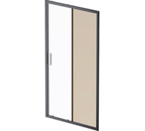 Душевая дверь AM.P Gem Solo 110x195, стекло бронзовое, профиль черный матовый W90G-110-1-195BBr