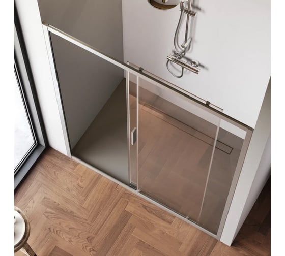 Душевая дверь AM.P Gem Solo 150x195, стекло прозрачное, профиль матовый хром W90G-150-1-195MT