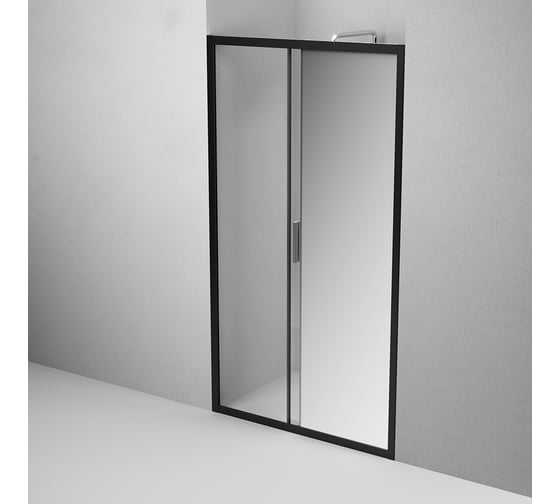 Душевая дверь AM.P Gem Solo 110x195, стекло зеркальное, профиль черный матовый W90G-110-1-195BMir