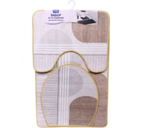 Набор для ванной и туалета Селфи 3 предмета Элара ( 2 коврика 50x80+50x40, 1 чехол на крышку унитаза) 927-550