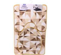 Набор для ванной и туалета Селфи 3 предмета Метрика ( 2 коврика 50x80+50x40, 1 чехол на крышку унитаза) 927-546