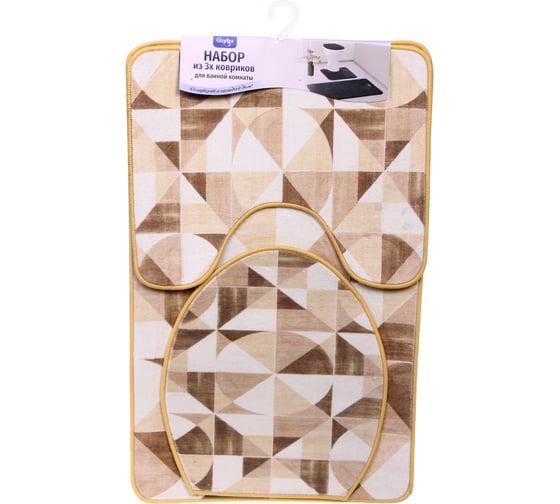 Набор для ванной и туалета Селфи 3 предмета Метрика ( 2 коврика 50x80+50x40, 1 чехол на крышку унитаза) 927-546 1