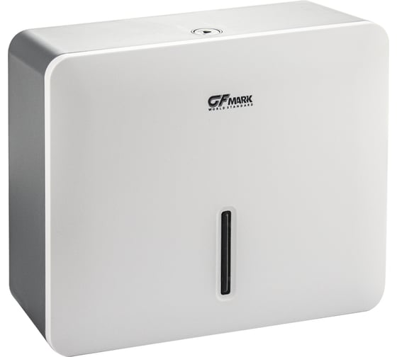 Диспенсер GFmark для бумажного полотенца Z сложения, с ключом, из АБС пластика, цвет БЕЛЫЙ. 9161 1