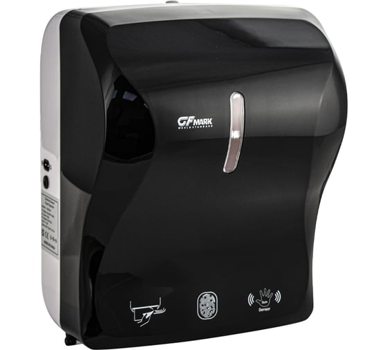 Диспенсер GFmark для бумажного полотенца, РУЛОННЫЙ, пластиковый, черный, с глазком, с ключом, сенсорный 9174 1