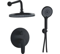 Душевая система OUTE скрытого монтажа, монтируемая в стену, цвет черный, выполнена из латуни T21000H-2