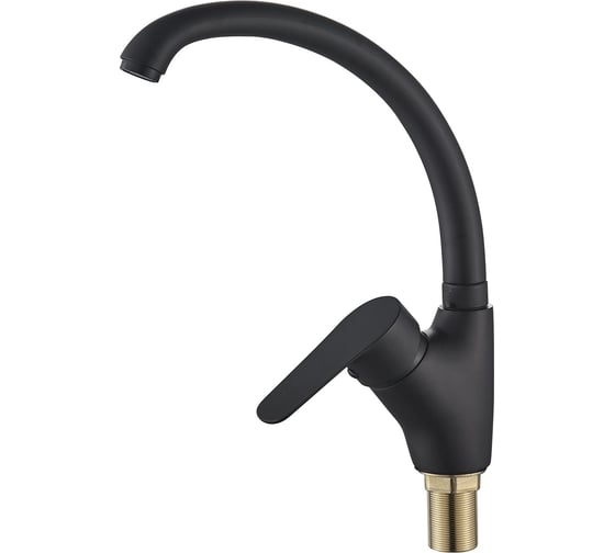 Смеситель для кухни ALOUTE с боковой ручкой c поворотным изливом, черный, крепление на большой гайке A0813H 1