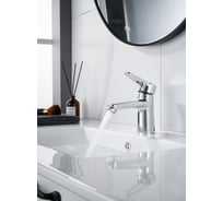 Смеситель для умывальника ALOUTE Тюльпан с коротким изливом, хром, крепление на гайке A0601