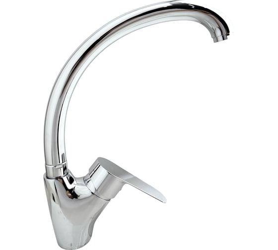 Смеситель для кухни ALOUTE с боковой ручкой c поворотным изливом, хром, крепление на большой гайке A0813 1