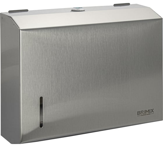 Диспенсер для бумажного полотенца BRIMIX Z сложения, с ключом, из нержавеющей стали, цвет САТИН. 9901 1