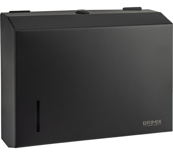 Диспенсер для бумажного полотенца BRIMIX Z сложения, с ключом, из нержавеющей стали, матовый, цвет черный 9902 1