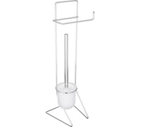Напольная стойка с держателем для туалетной бумаги и ершиком SonWelle хром, металл, пластик 563-022