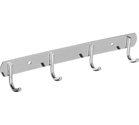 Планка для ванной комнаты SonWelle 4 крючка, нержавеющая сталь, 29 см., хром 542-013
